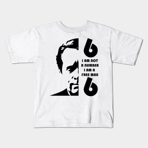 i am not a number, i am a free man Kids T-Shirt by horrorshirt